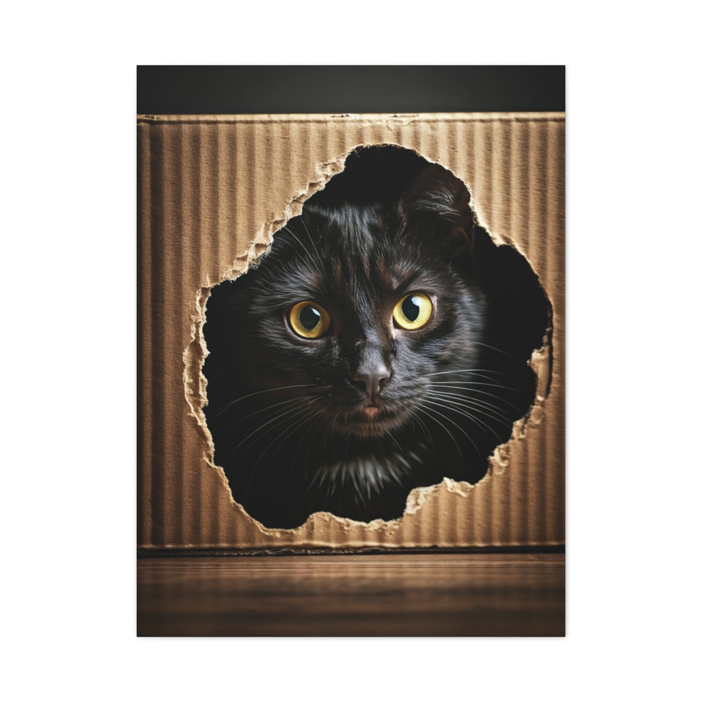 Curious Black Cat Peek Wall Art & Canvas Prints