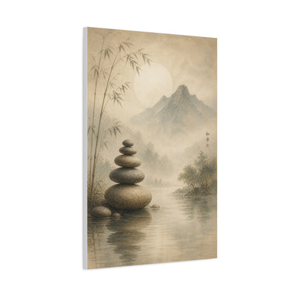 Zen Sacred Stone Landscape Wall Art & Canvas Print