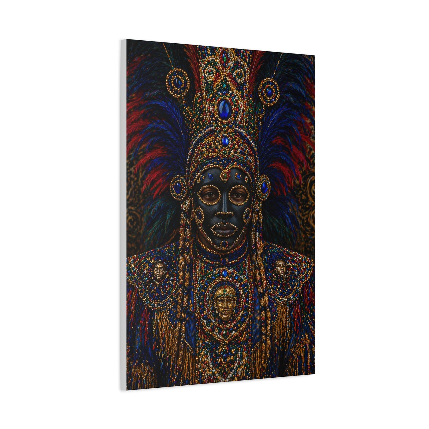 Black Masking Ceremonial Portrait Wall Art & Canvas Print