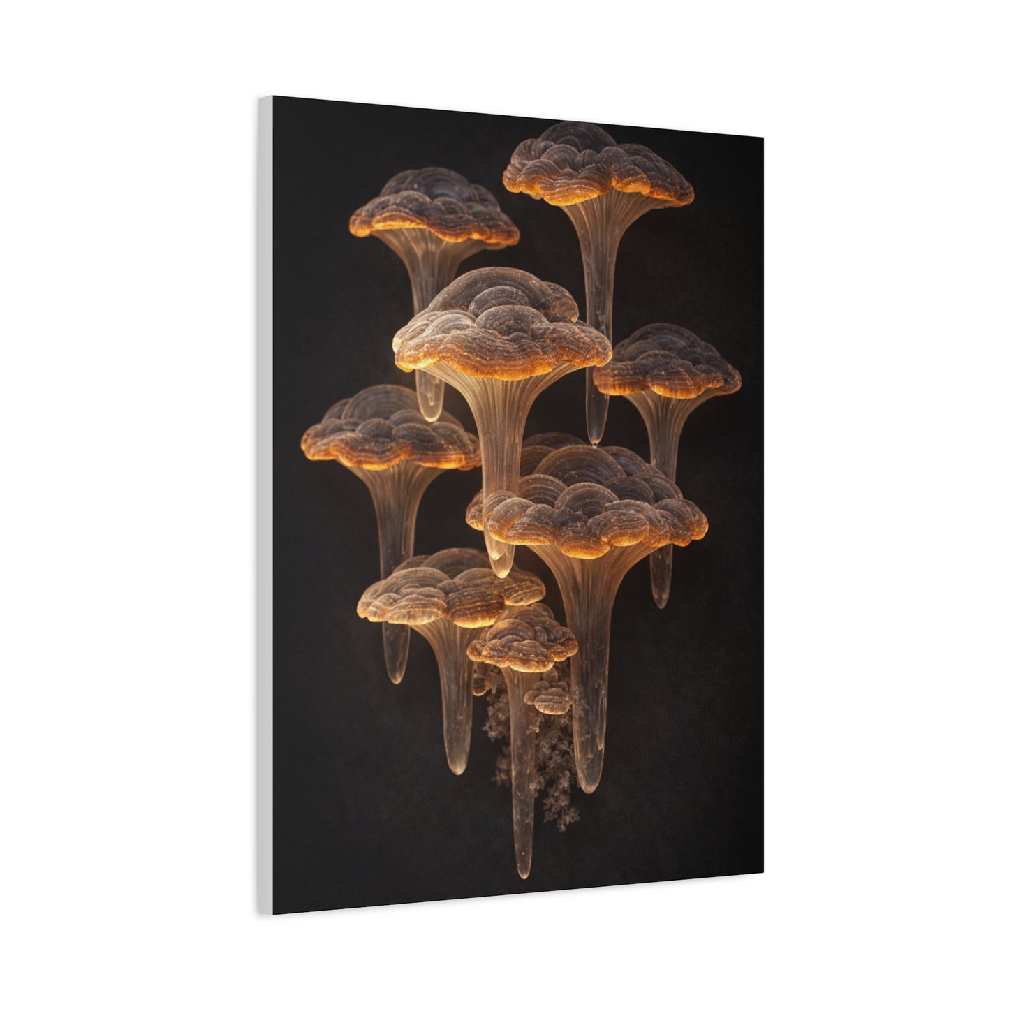 Luminous Amber Lingzhi Sculpture Study Wall Art & Canvas Print