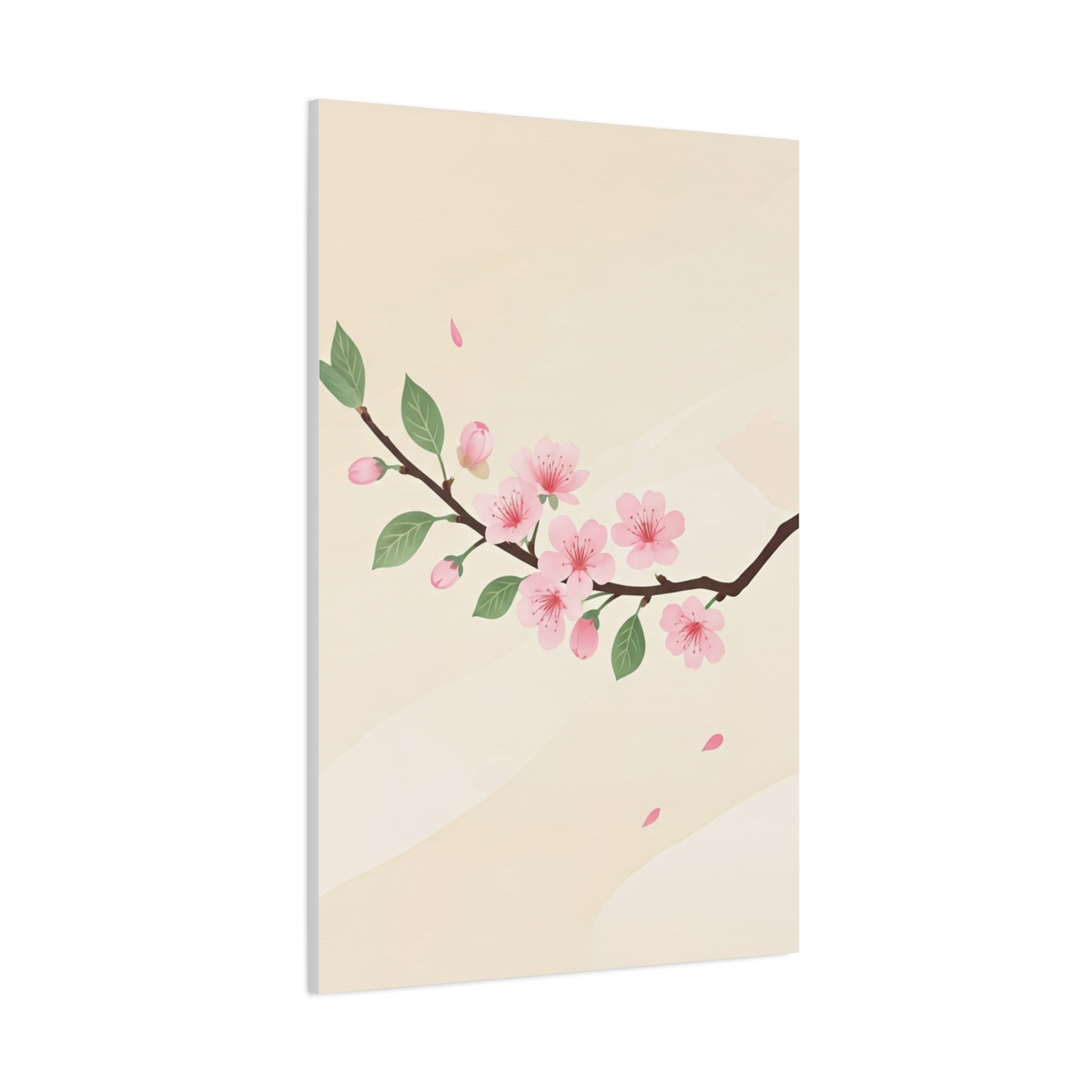 Minimal Sakura Branch Botanical Illustration Wall Art & Canvas Prints