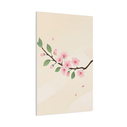 Minimal Sakura Branch Botanical Illustration Wall Art & Canvas Prints