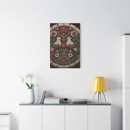 Ornamental Folk Bird Mandala Wall Art & Canvas Print