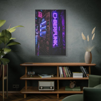 Cyberpunk Neon Vending Machine Street Wall Art & Canvas Print