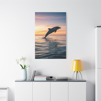 Dolphin at Sunset wall art & canvas prints