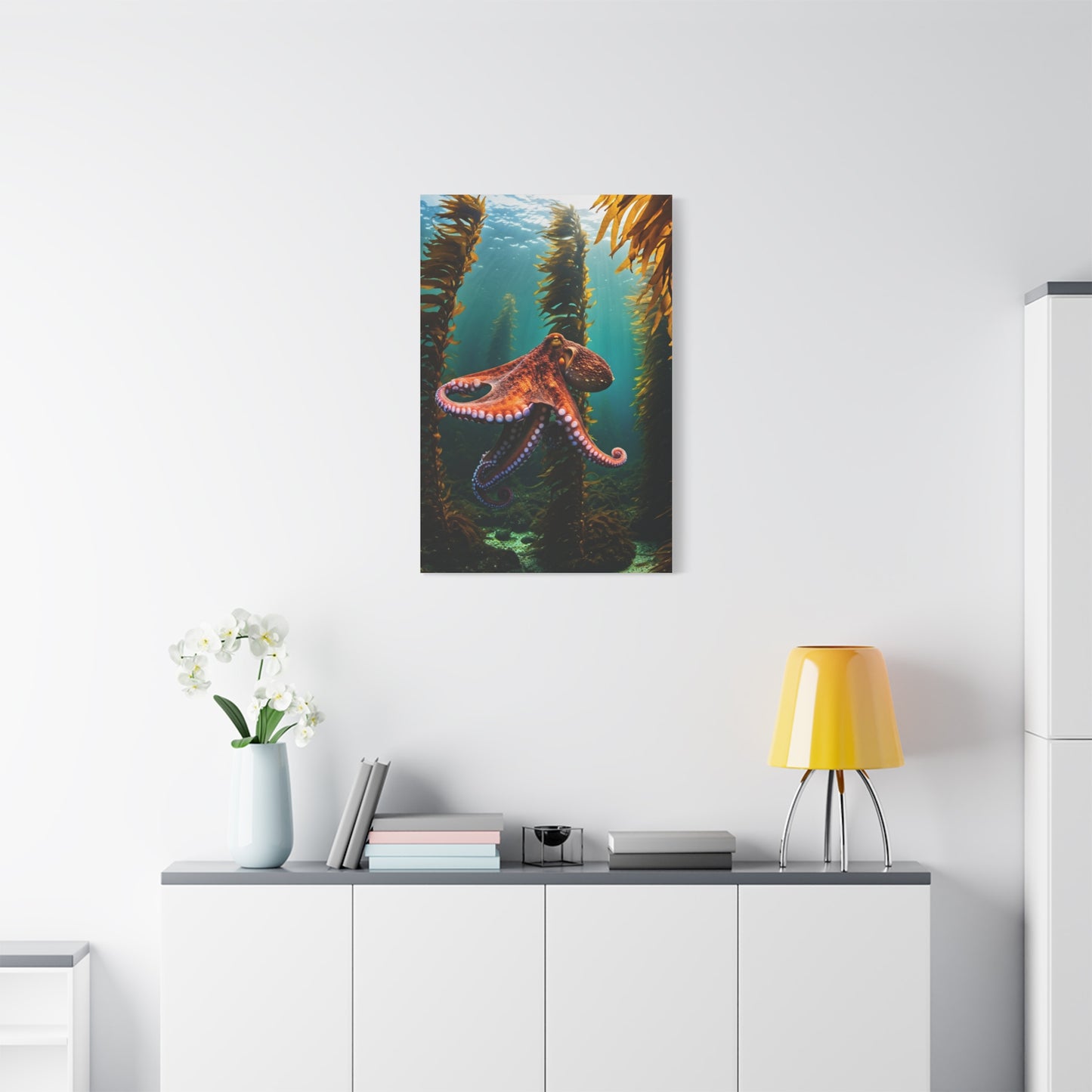 Octopus in Kelp Forest Wall Art & Canvas Prints