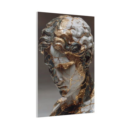 Marble And Gold Kintsugi Sculpture Wall Art & Canvas Print