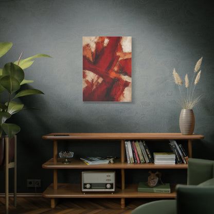 Abstract Crimson Cross Composition Wall Art & Canvas Print