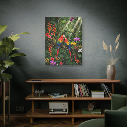 Vibrant Jungle Parrot Paradise Tropical Wall Art & Canvas Print