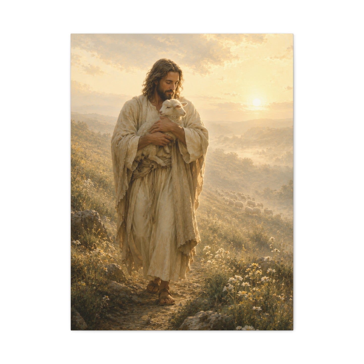 Christ Carrying the Lamb Scripture Wall Art & Canvas Print