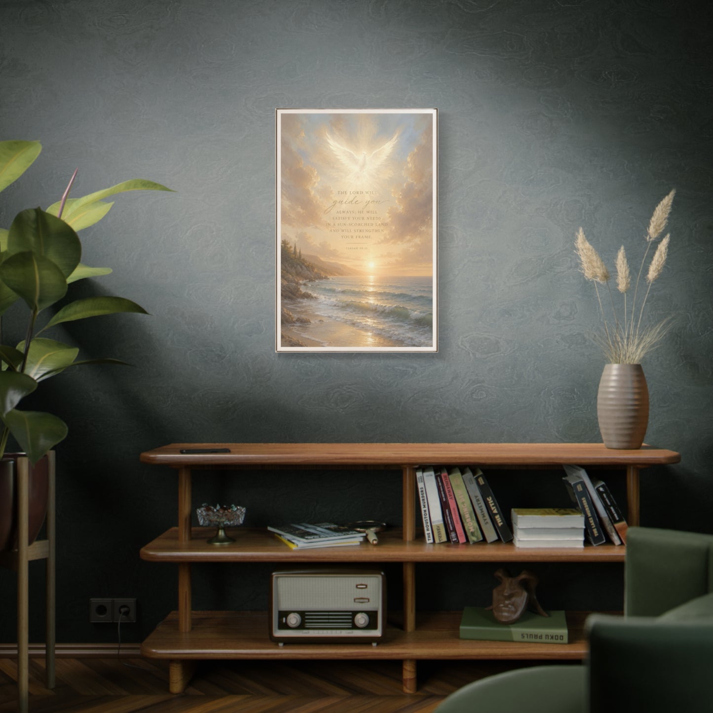Isaiah Coastal Dove Scripture Wall Art & Canvas Print
