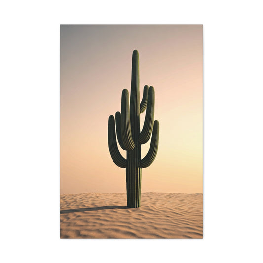 Minimalist Saguaro Desert Sunset Wall Art & Canvas Prints