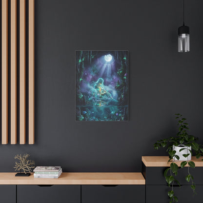 Moonlit Cave Surreal Figure Wall Art & Canvas Print