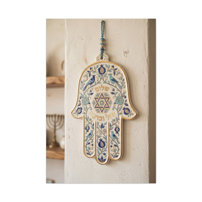 Ceramic Hamsa Blessing Wall Art & Canvas Print