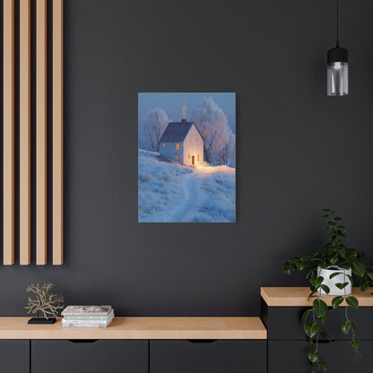 Winter Farmhouse Blue Hour Wall Art & Canvas Print