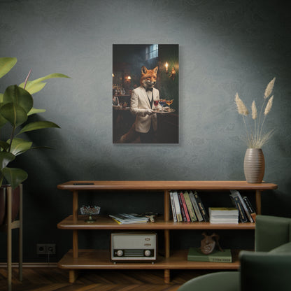 Fox Butler Cocktail Service Portrait Wall Art & Canvas Print