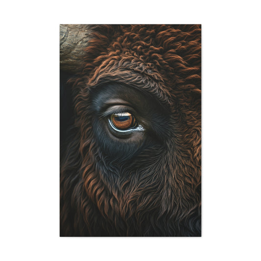 Macro Bison Eye Reflection Portrait Wall Art & Canvas Print