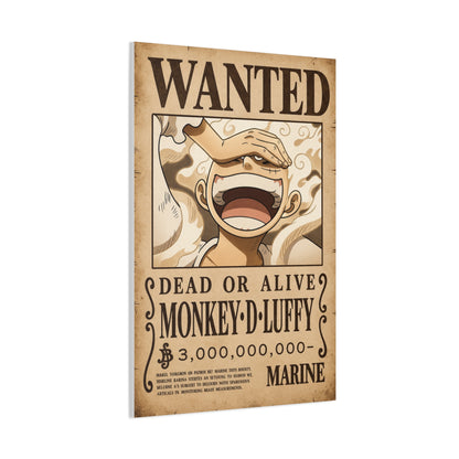 One Piece Monkey D. Luffy Gear 5 Wanted Poster Wall Art & Canvas Print