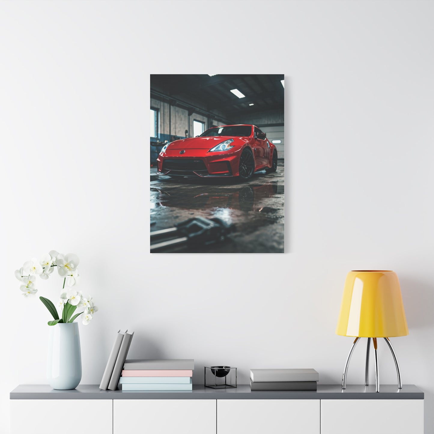 Nissan 370Z Underground Mechanic Garage Wall Art & Canvas Prints