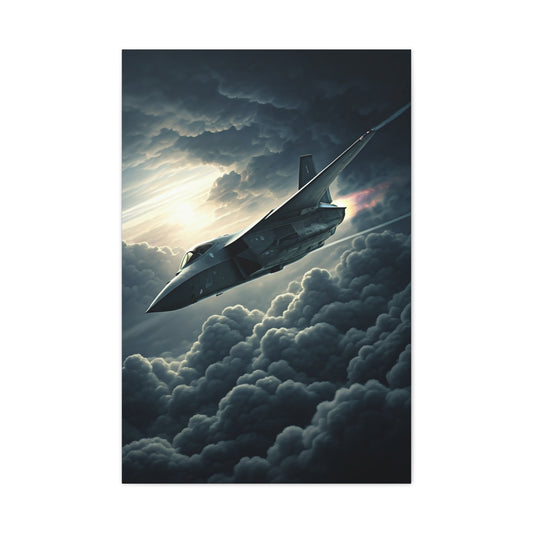 Stealth Fighter Above the Clouds Wall Art & Canvas Prints