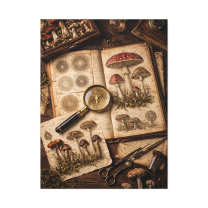 Cabinet-of-Curiosities Mushroom Study Wall Art & Canvas Print