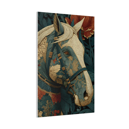 Ornamental Botanical Horse Portrait Wall Art & Canvas Print