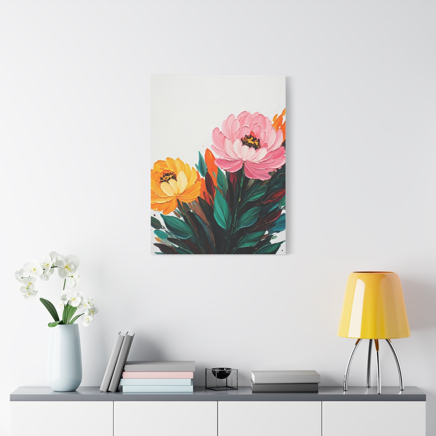 Soft Pink and Yellow Floral Wall Art & Canvas Prints