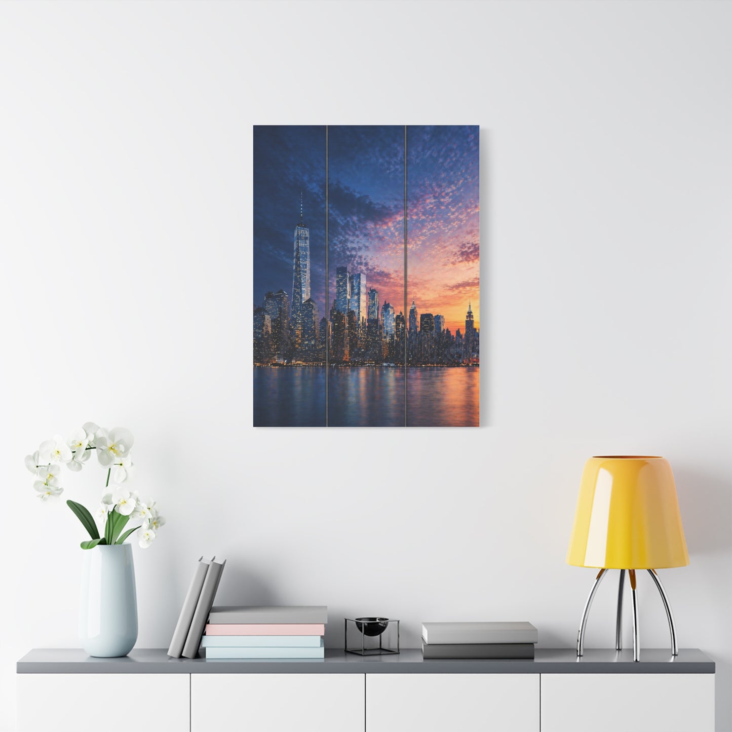 Blue Hour Skyline Triptych Wall Art & Canvas Print