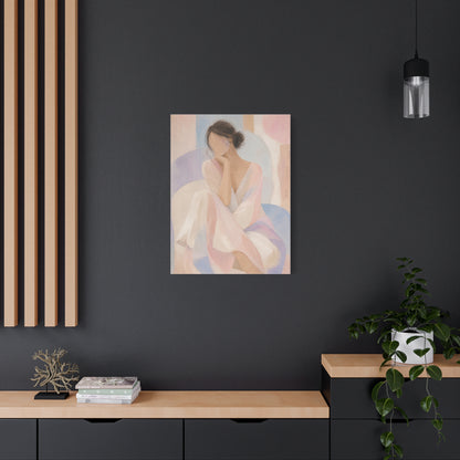 Seated Figure in Pastel Tones Wall Art & Canvas Print