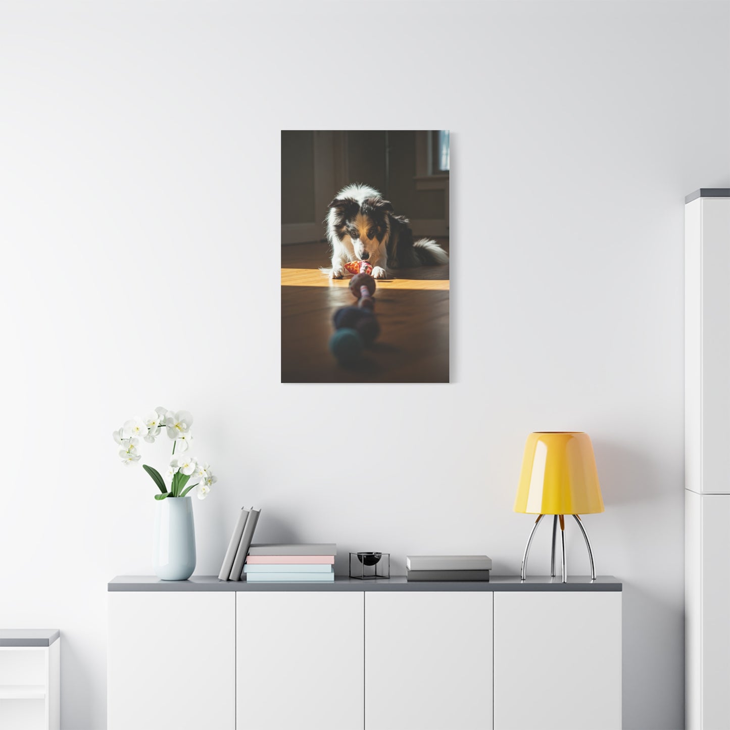 Sunlit Playtime Pup Wall Art & Canvas Print