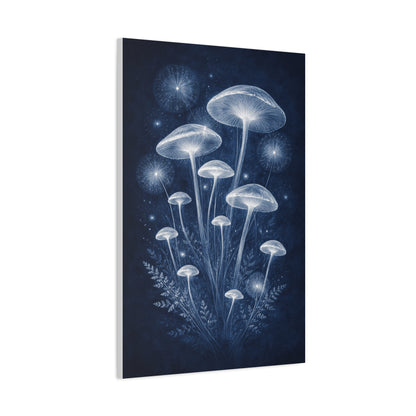 Luminous Blue Herbarium Cyanotype Wall Art & Canvas Print