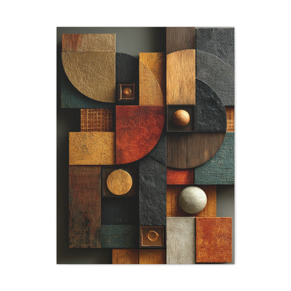 Sculptural Geometric Panel Abstract Wall Art & Canvas Print