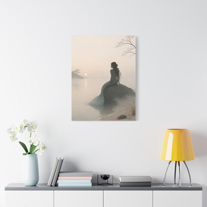 Misty Shore Mermaid Serenity Wall Art & Canvas Print