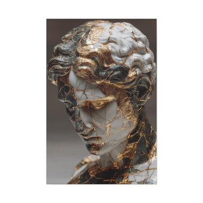 Marble And Gold Kintsugi Sculpture Wall Art & Canvas Print