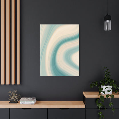 Teal & Cream Motion Swirl Wall Art & Canvas Prints