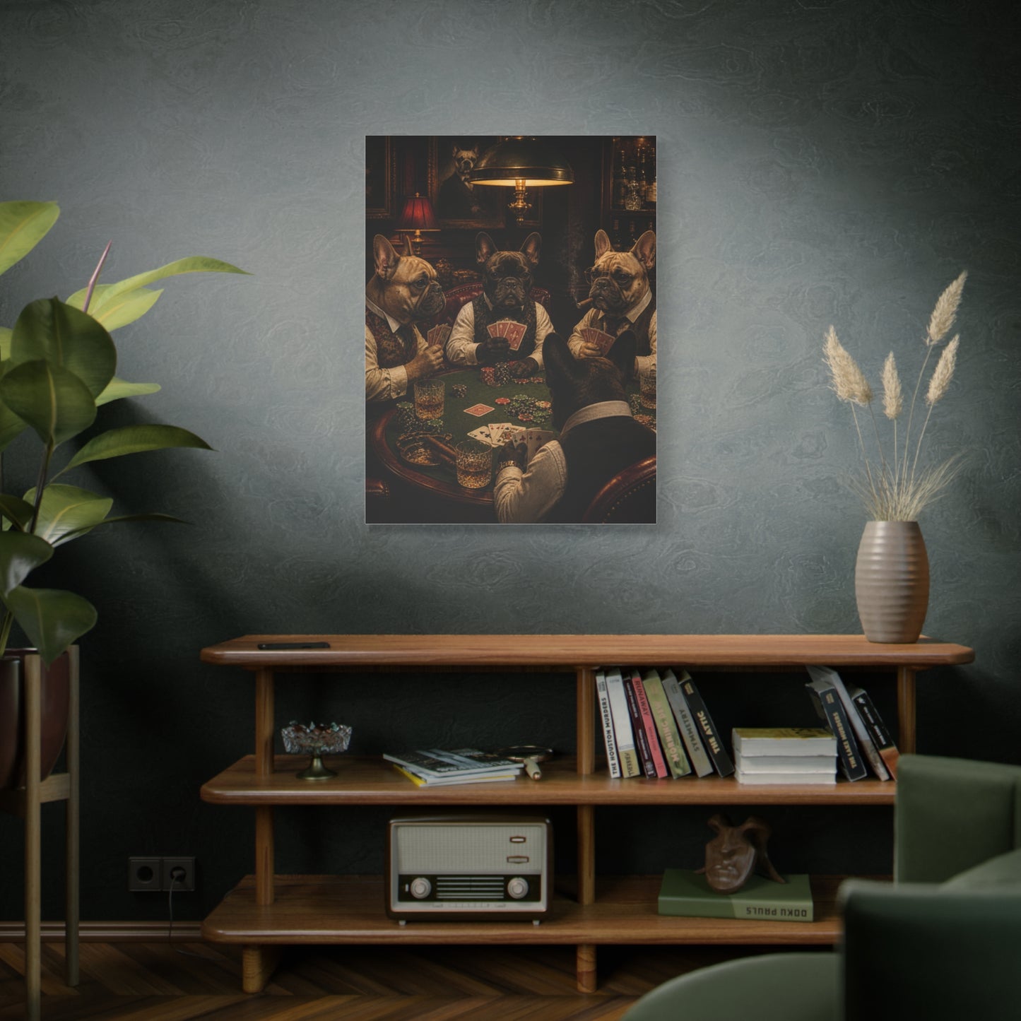 French Bulldog Poker Club Wall Art & Canvas Print