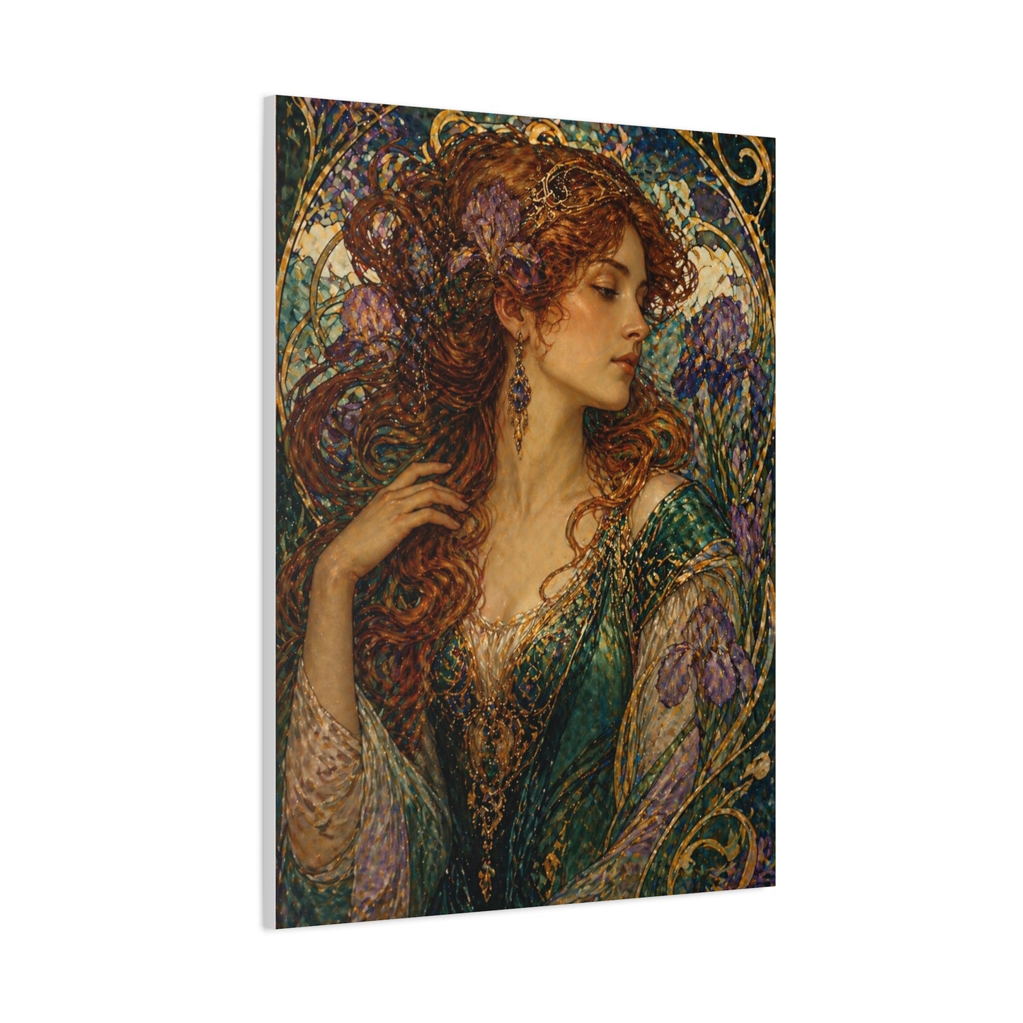 Art Nouveau Woman Ornamental Portrait Wall Art & Canvas Print