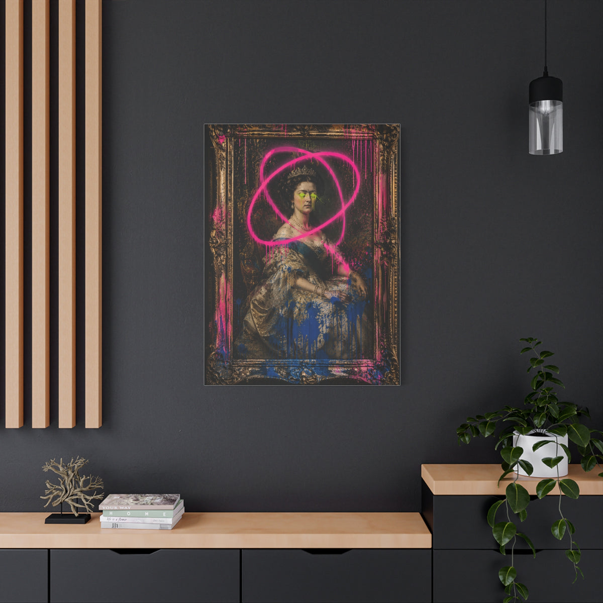 Graffiti Royal Portrait Rebellion Street Wall Art & Canvas Print