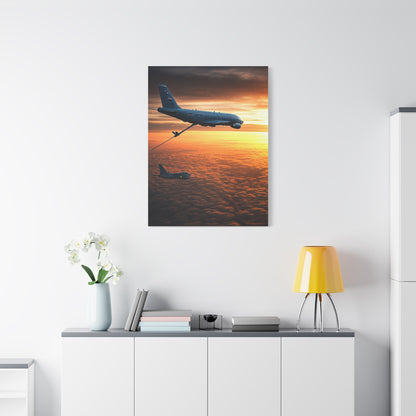Sunset Passenger Jet Horizon Wall Art & Canvas Prints