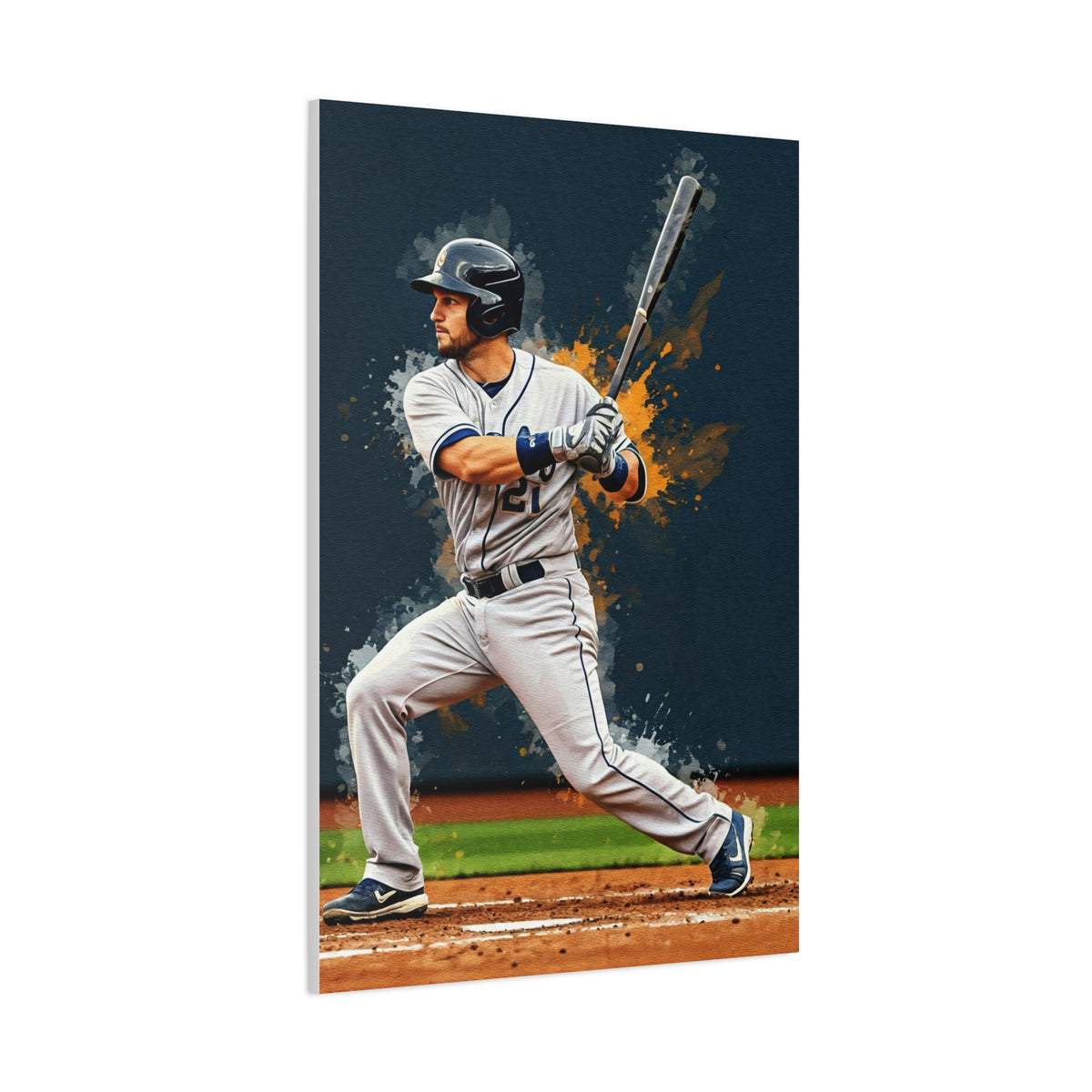Batter Ready at Home Plate Stadium View Wall Art & Canvas Prints