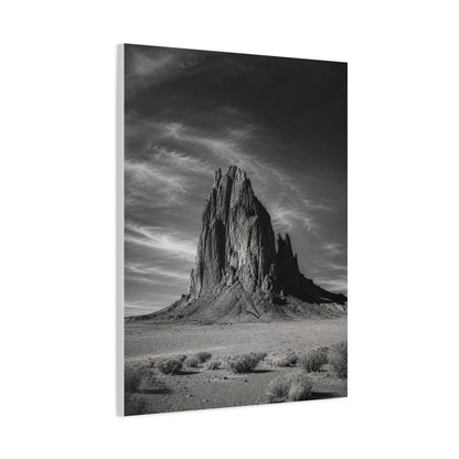 Desert Monolith Black and White Southwest Wall Art & Canvas Print