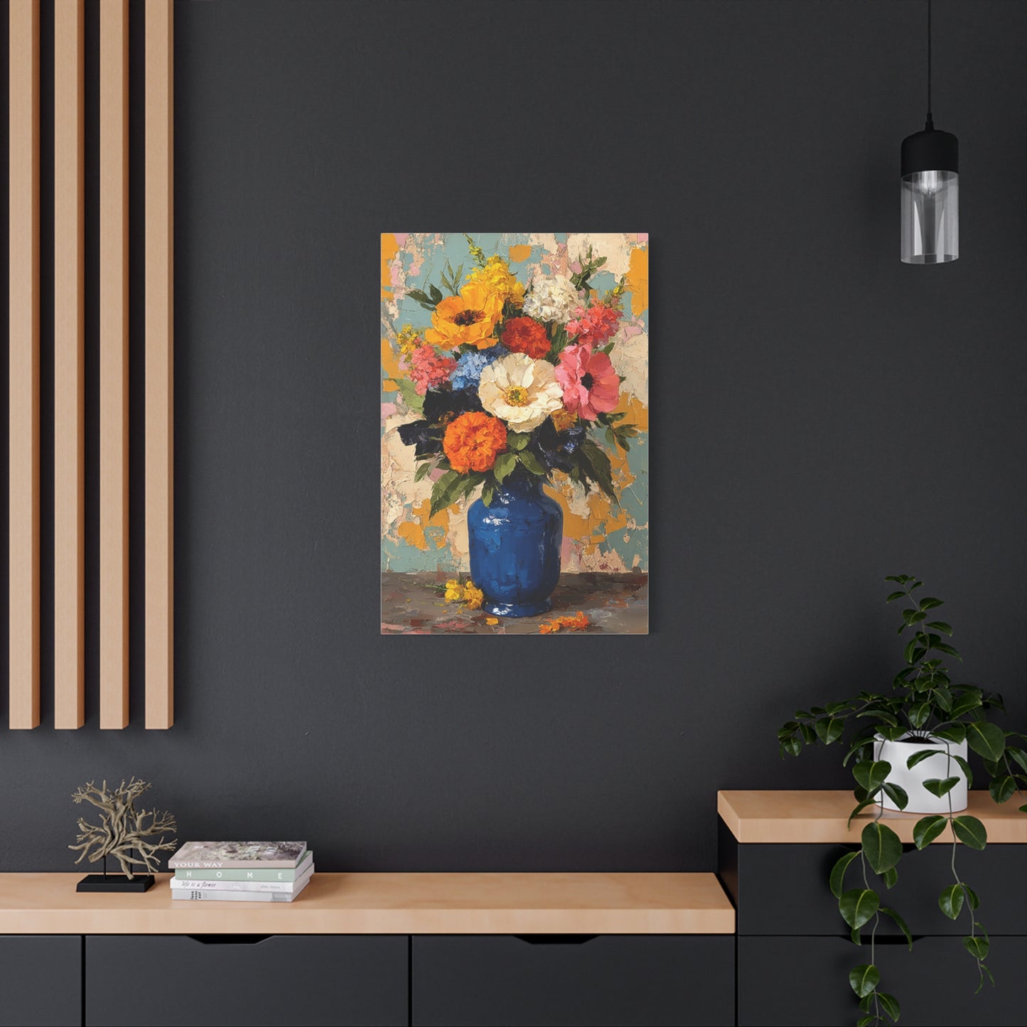 Expressive Floral Vase Composition Wall Art & Canvas Print