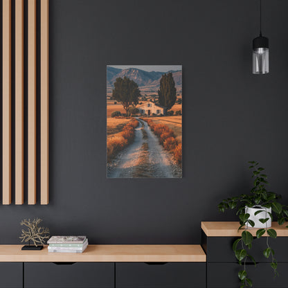 Farmhouse Gravel Lane Countryside Wall Art & Canvas Print