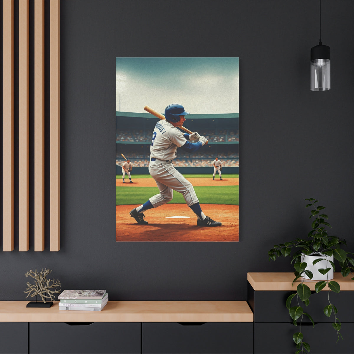Classic Batter Swing in Stadium Action Wall Art & Canvas Prints