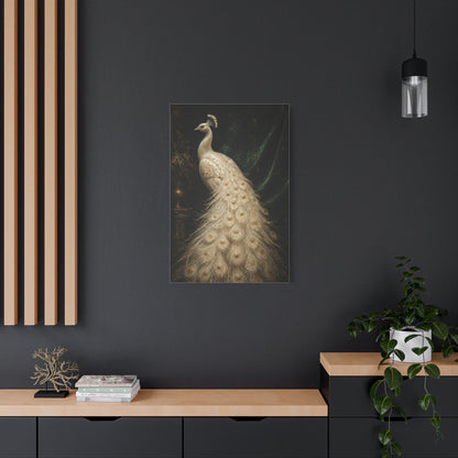 White Peacock Dark Academia Portrait Wall Art & Canvas Print
