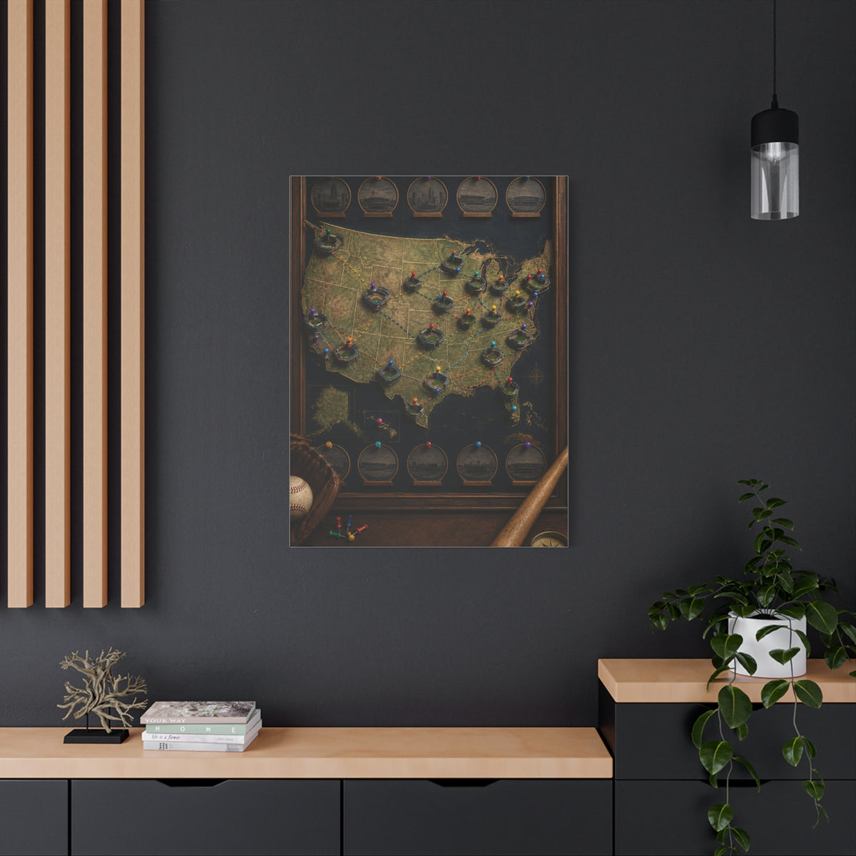 Interactive Stadium Tracker Map Sports Wall Art & Canvas Print