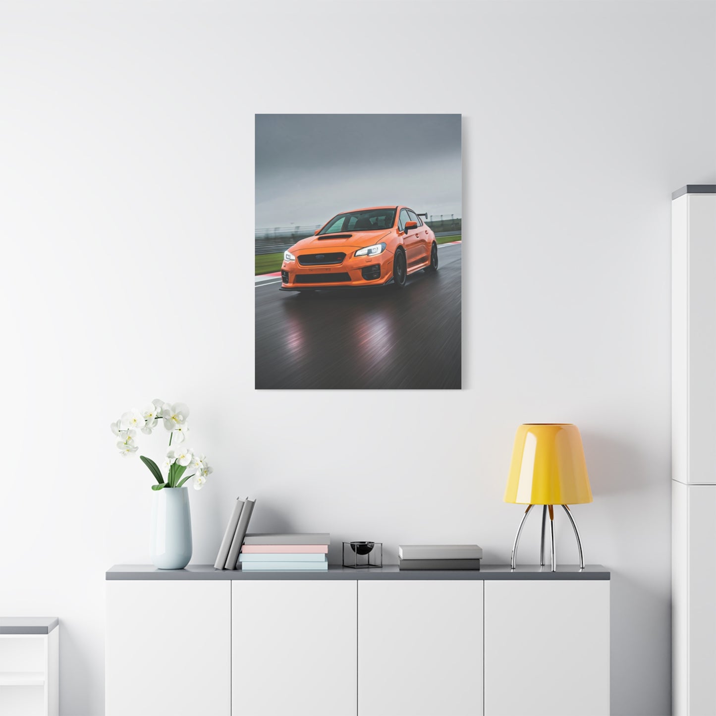 Subaru WRX STI Wet Circuit Rally Attack Wall Art & Canvas Prints
