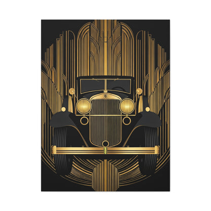 Classic Gold Roadster Art Deco Wall Art & Canvas Prints