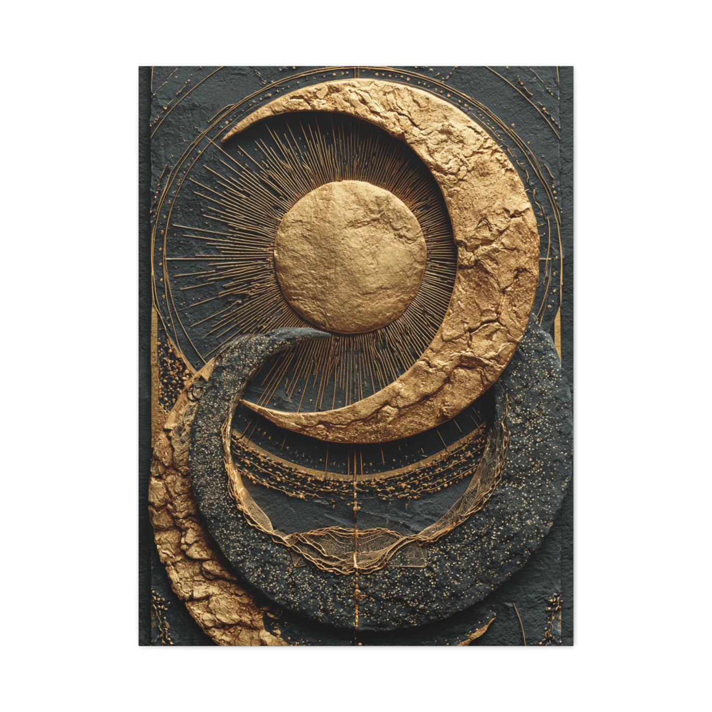Celestial Gold Eclipse Wall Art & Canvas Print