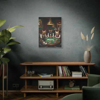 French Bulldog Private Bar Poker Scene Wall Art & Canvas Print